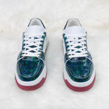 Genuine Alligator Sneakers for Men – Handcrafted Blue Patina Luxury Shoes with Sport Sole and Exotic Texture