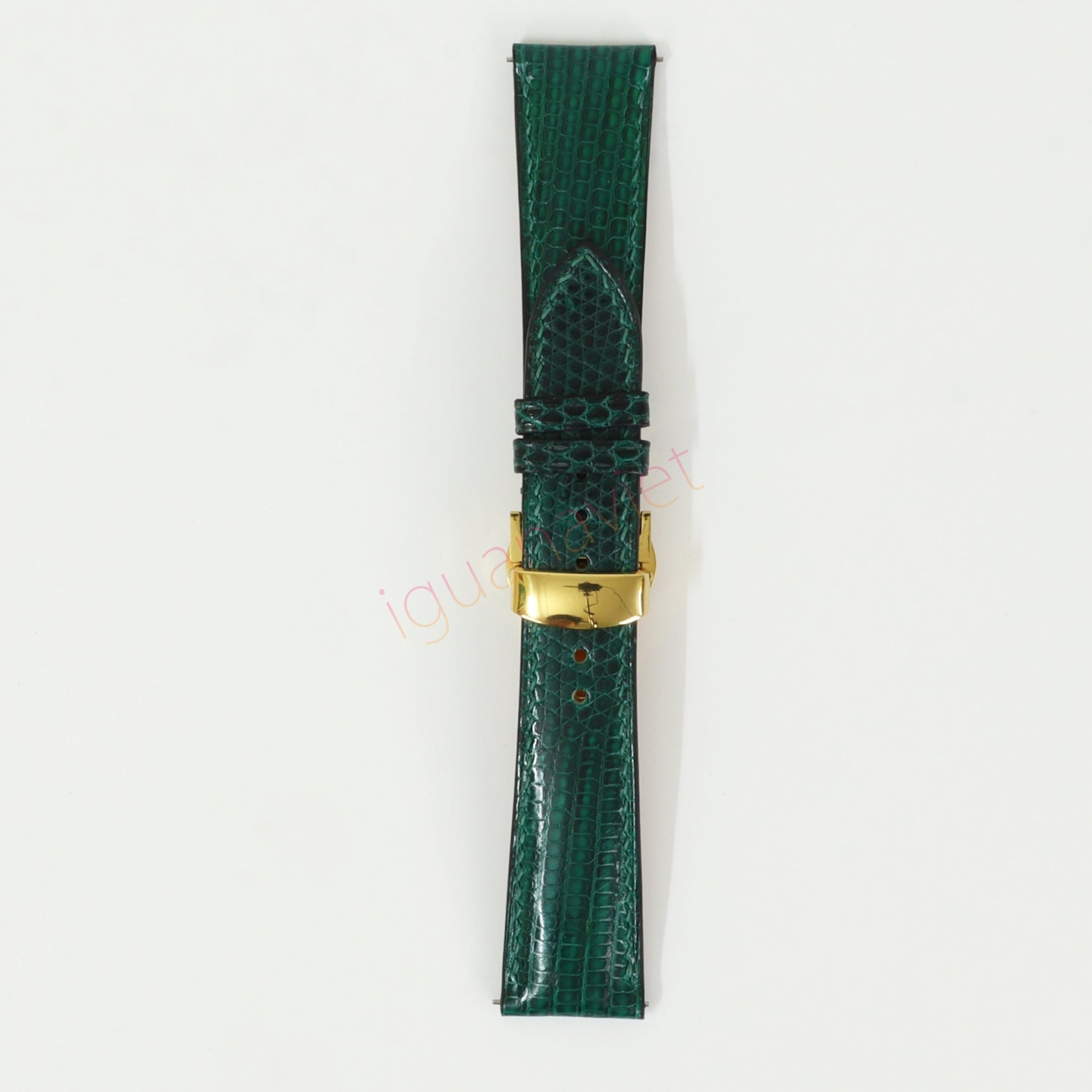 Genuine iguana leather watch strap with deployment buckle, quick release pin leather watch strap, handmade leather watch strap