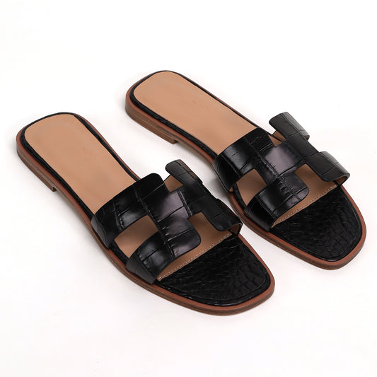 Handmade Women's Alligator Leather Sandals – Real Alligator Skin Slides