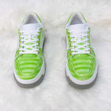 Genuine Alligator Sneakers for Men – Handcrafted Green Patina Luxury Shoes with Sport Sole and Distinctive Exotic Texture