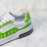 Genuine Alligator Sneakers for Men – Handcrafted Green Patina Luxury Shoes with Sport Sole and Distinctive Exotic Texture