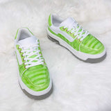 Genuine Alligator Sneakers for Men – Handcrafted Green Patina Luxury Shoes with Sport Sole and Distinctive Exotic Texture