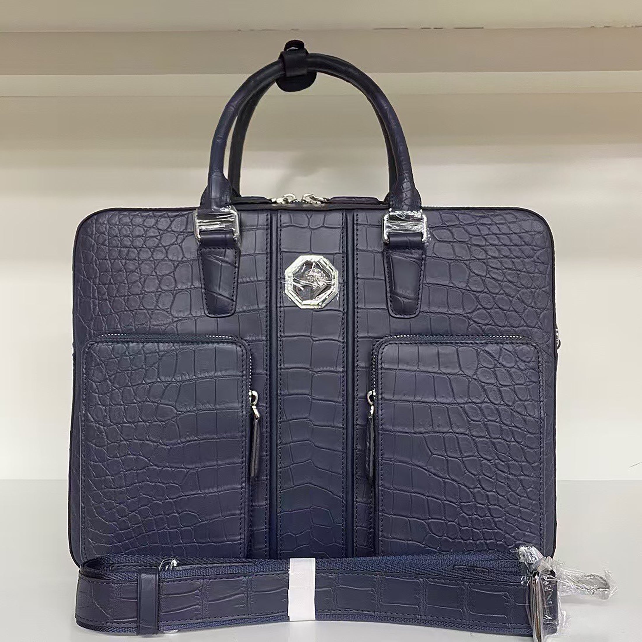 Luxury Matte Alligator Leather Briefcase – Handcrafted Elegance for the Modern Professional