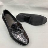 Handmade Black Alligator Leather Tassel Loafers for Men – Luxury Exotic Slip-On Shoes