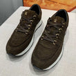 Handmade Dark Brown Alligator Nubuck Sneakers for Men – Luxury Exotic Leather Trainers with Rubber Sole