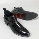 Handmade Men’s Alligator Leather Boots – Luxury Black, Dark Brown Jodhpur Design