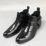 Handmade Men’s Alligator Leather Boots – Luxury Black, Dark Brown Jodhpur Design