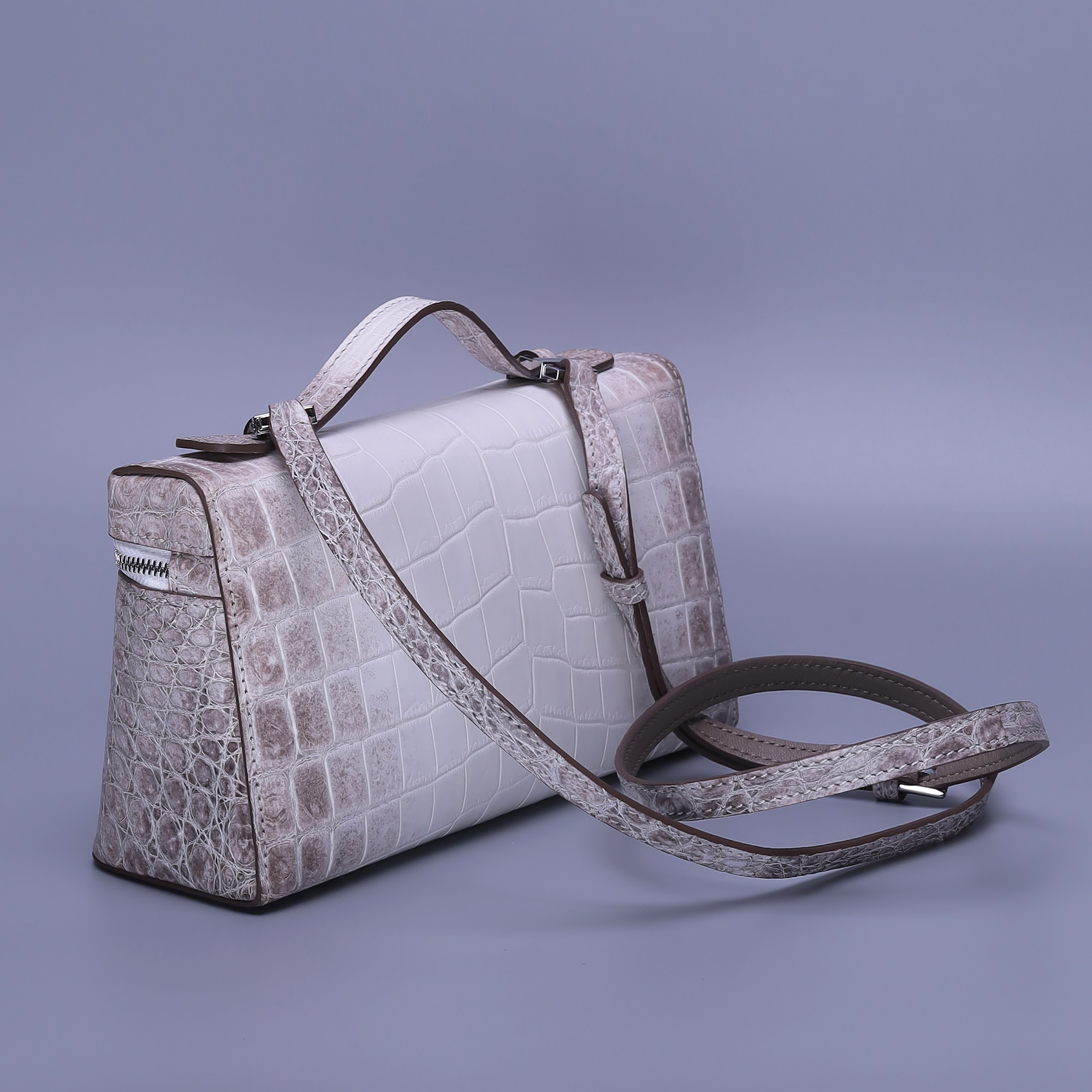 Himalayan Alligator Leather Handbag – Handmade Top Handle Bag for Women
