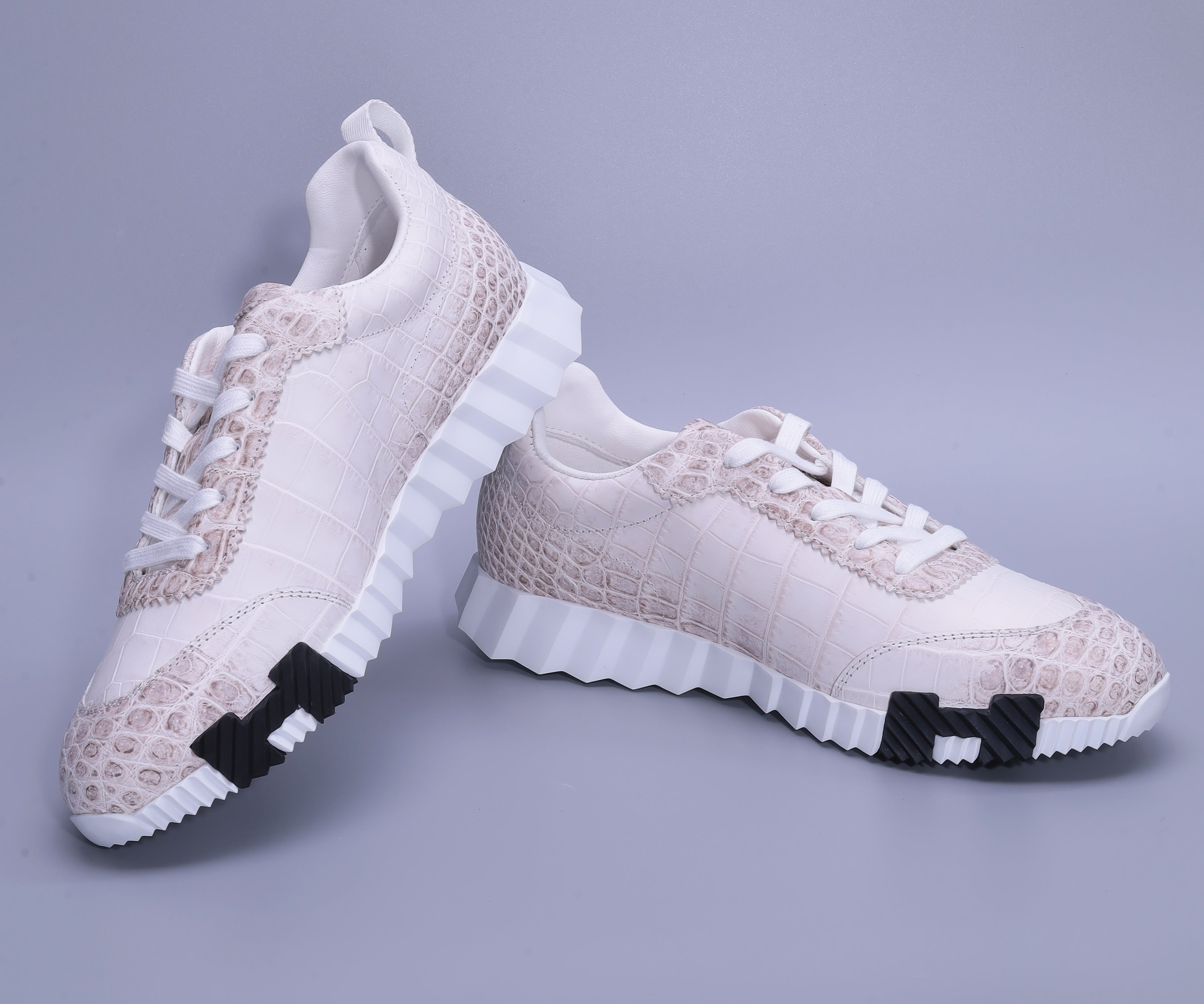 Himalayan Alligator Leather Men’s Lace-Up Sneakers
