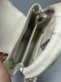 Himalayan White Alligator Leather Handbag – Women’s Luxury Bag with Cowhide Lining (27cm)