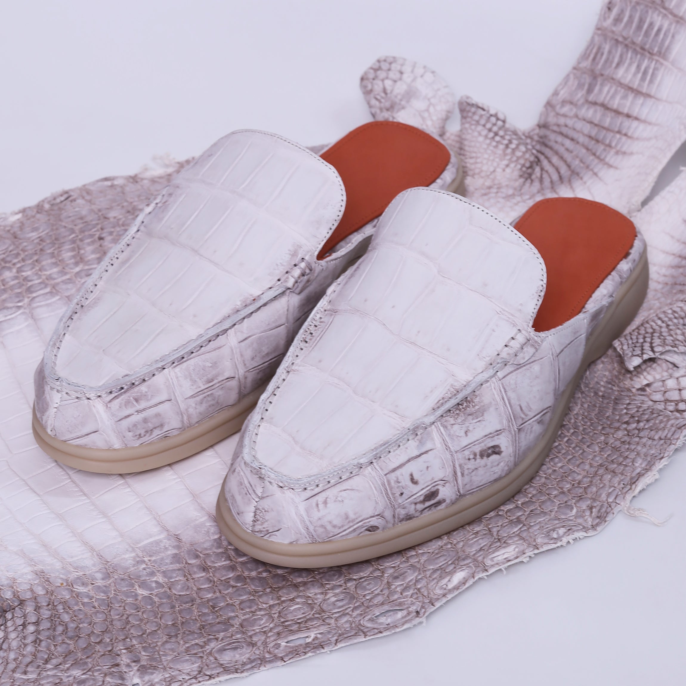 Himalayan Alligator Mule Loafers – Luxury Handmade Casual Shoes for Men