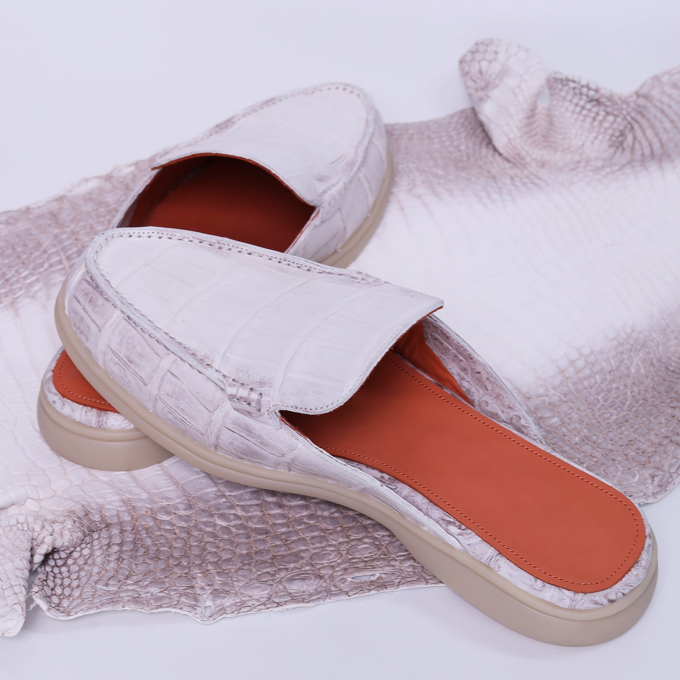 Himalayan Alligator Mule Loafers – Luxury Handmade Casual Shoes for Men
