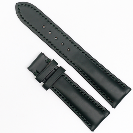 Black Genuine Cowhide Watch straps, Leather Watch Bands Quick Release Pins, Handmade Leather Watch Strap