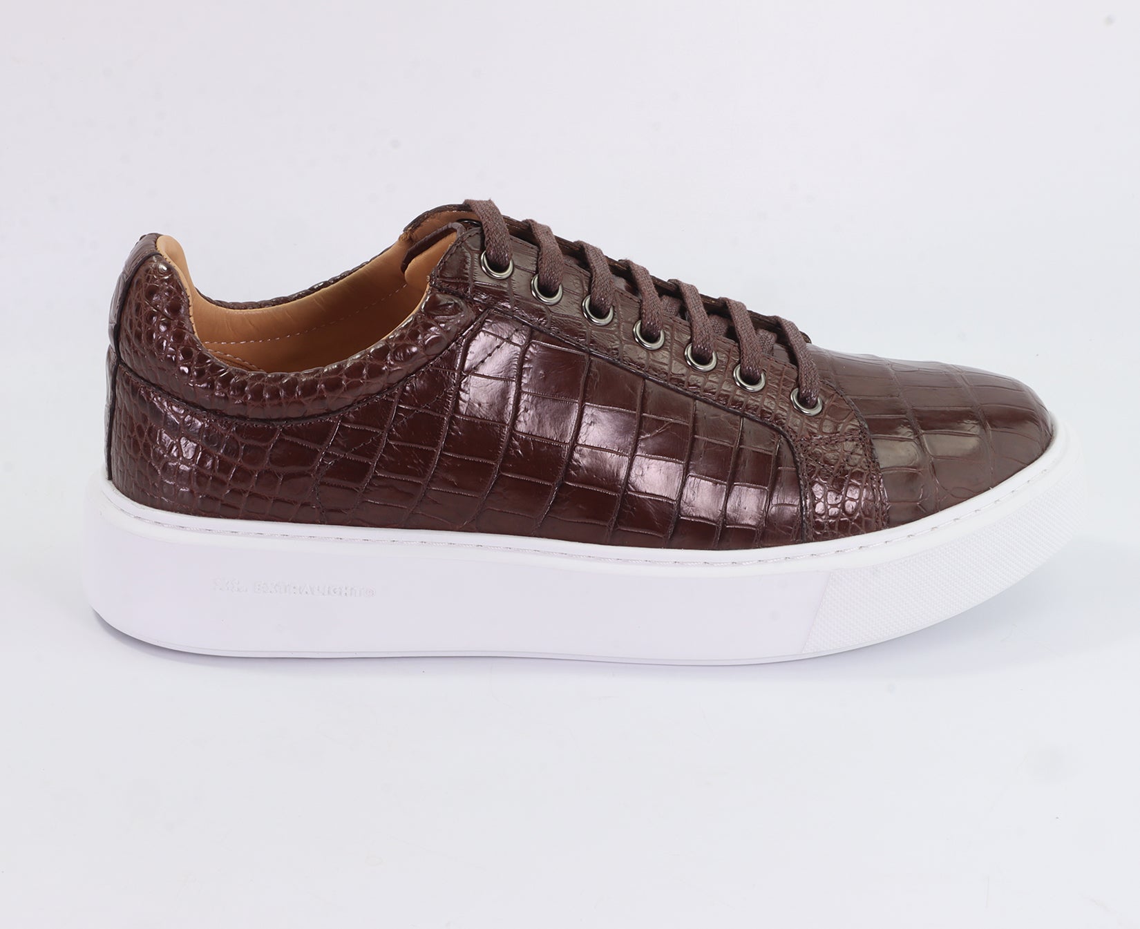 Men's Shoes Genuine Crocodile Alligator Skin Leather Color Dark Brown #S1833