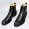 Men’s Handcrafted Alligator Crocodile Leather Formal Luxury Boots Black size7-14US #T6174
