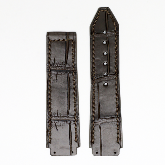 Genuine Alligator Leather Watch Straps Hublot, Leather Watch Bands Quick Release Pins, Handmade Leather Watch Strap #2