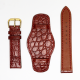 Genuine Alligator Leather Watch Straps, Bund Strap Leather Watch Bands Quick Release Pins, Handmade Leather Watch Strap #4