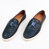 Men's Ostrich Leather Slip On Loafer Bit Shoes Formal