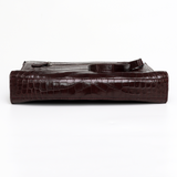 Brown Large Wallet With Strap Alligator Clutch Bag Business Portfolio Briefcase