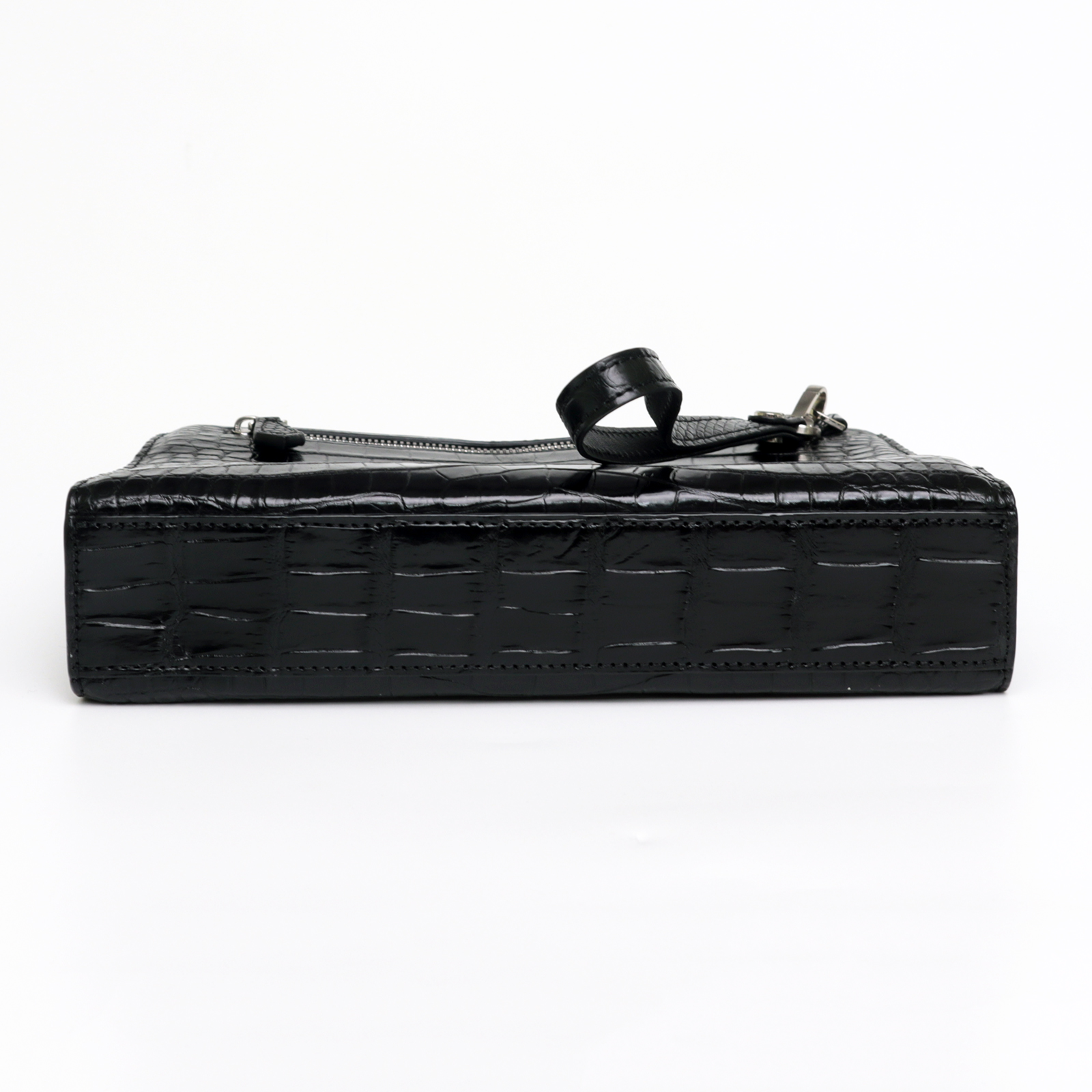 Black Large Wallet With Strap Alligator Clutch Bag Business Portfolio Briefcase