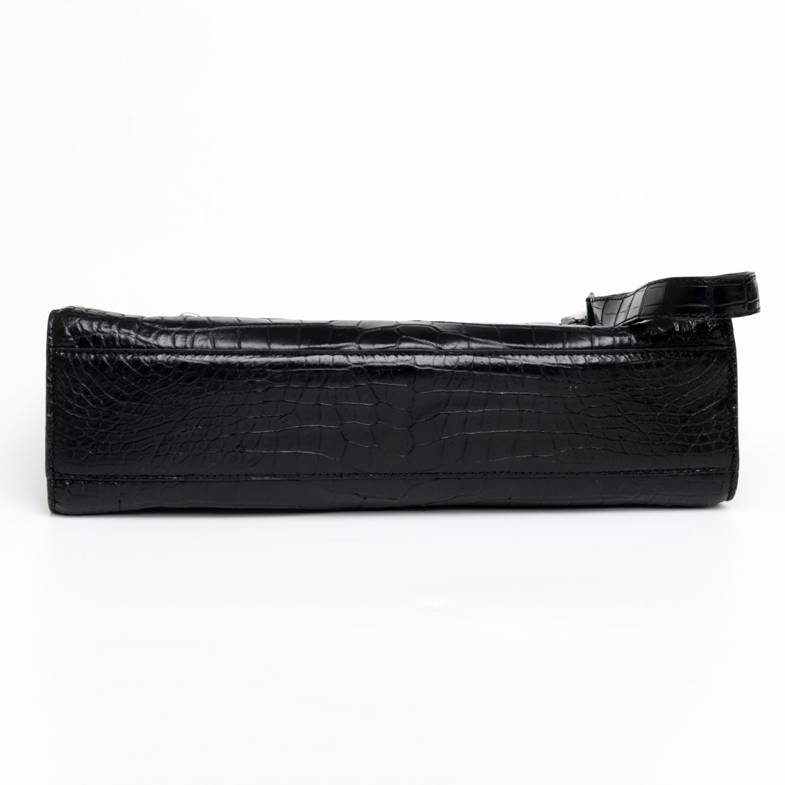 Crocodile Leather Design Zipper Clutch Bag: Effortless Elegance with Strap