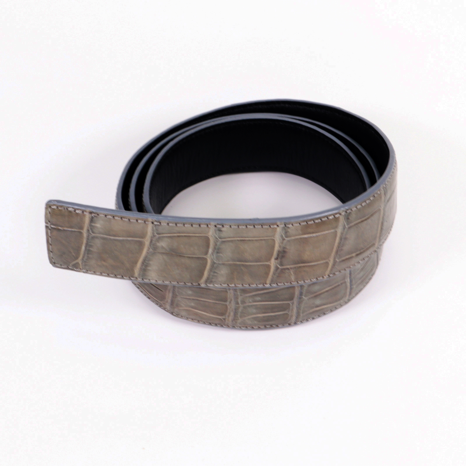 Timeless Men's Crocodile Leather Dress Belt - Elegant and Durable- - Without Buckle