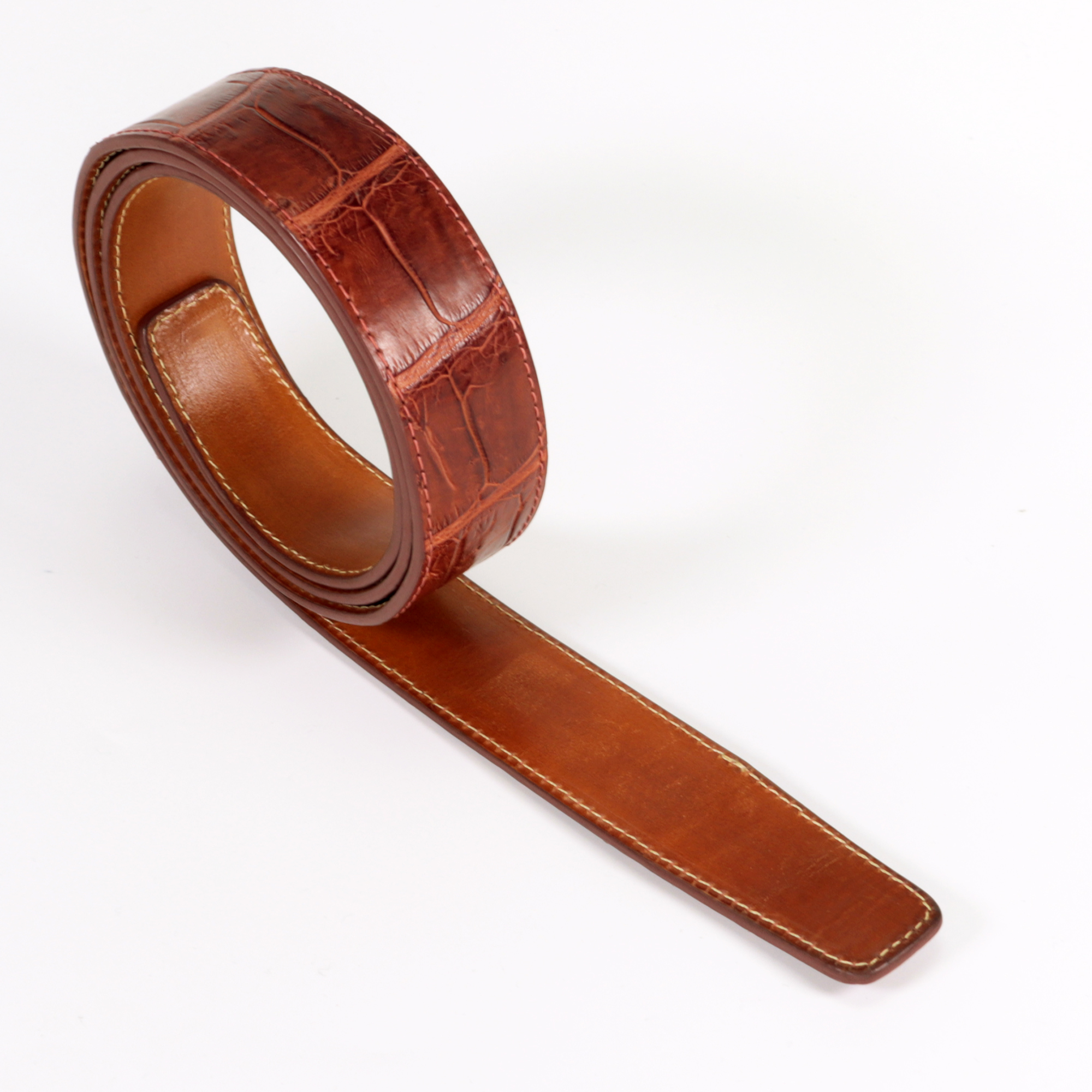 Men's Genuine Crocodile Leather Belt - Perfect for Formal and Casual Wear- Without Buckle