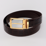 Men's Authentic Crocodile Leather Belt - Classic, Durable, and Stylish
