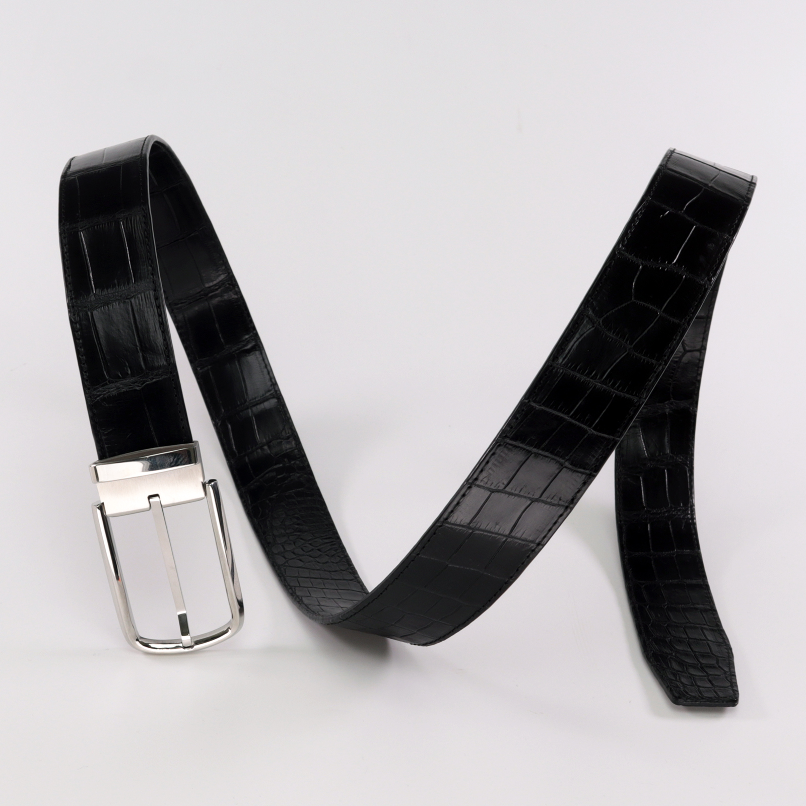 Men's Premium Crocodile Leather Belt - Elegant and Timeless Accessory