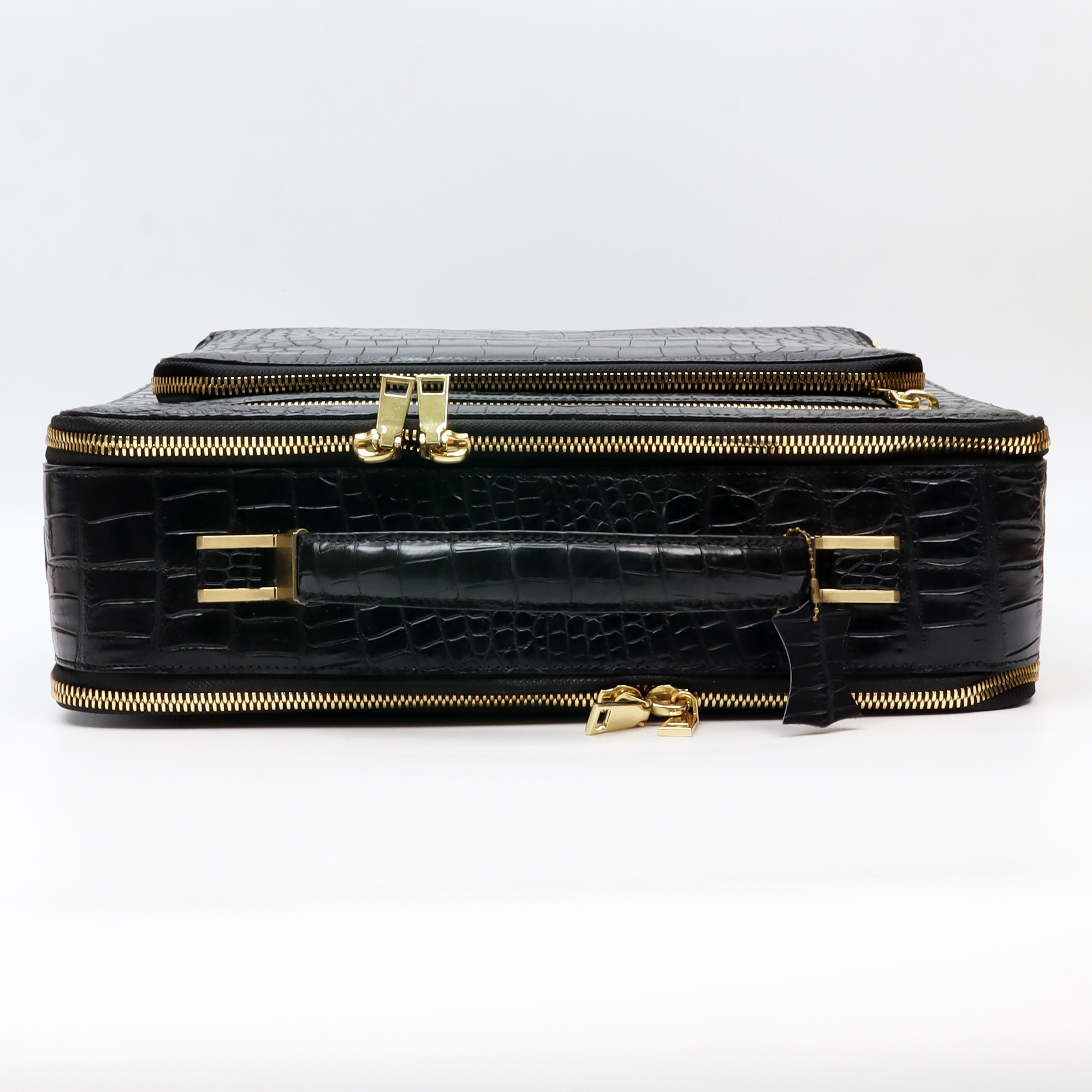 Genuine Black Crocodile Leather Business Shoulder Bag Handbag Travel Briefcase