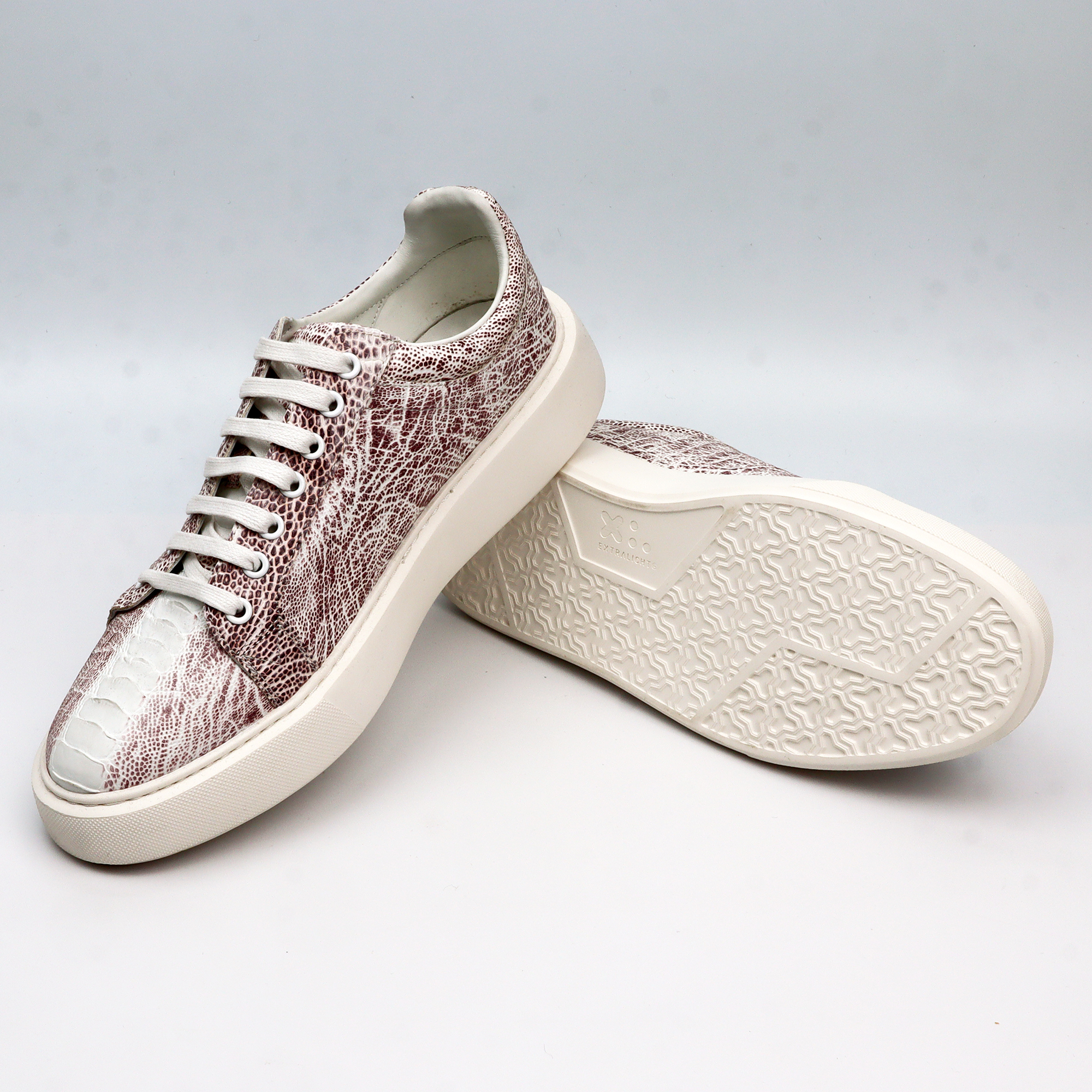 Men's Lace-up Sneaker Genuine Ostrich Leather Unique Formal Design Shoes