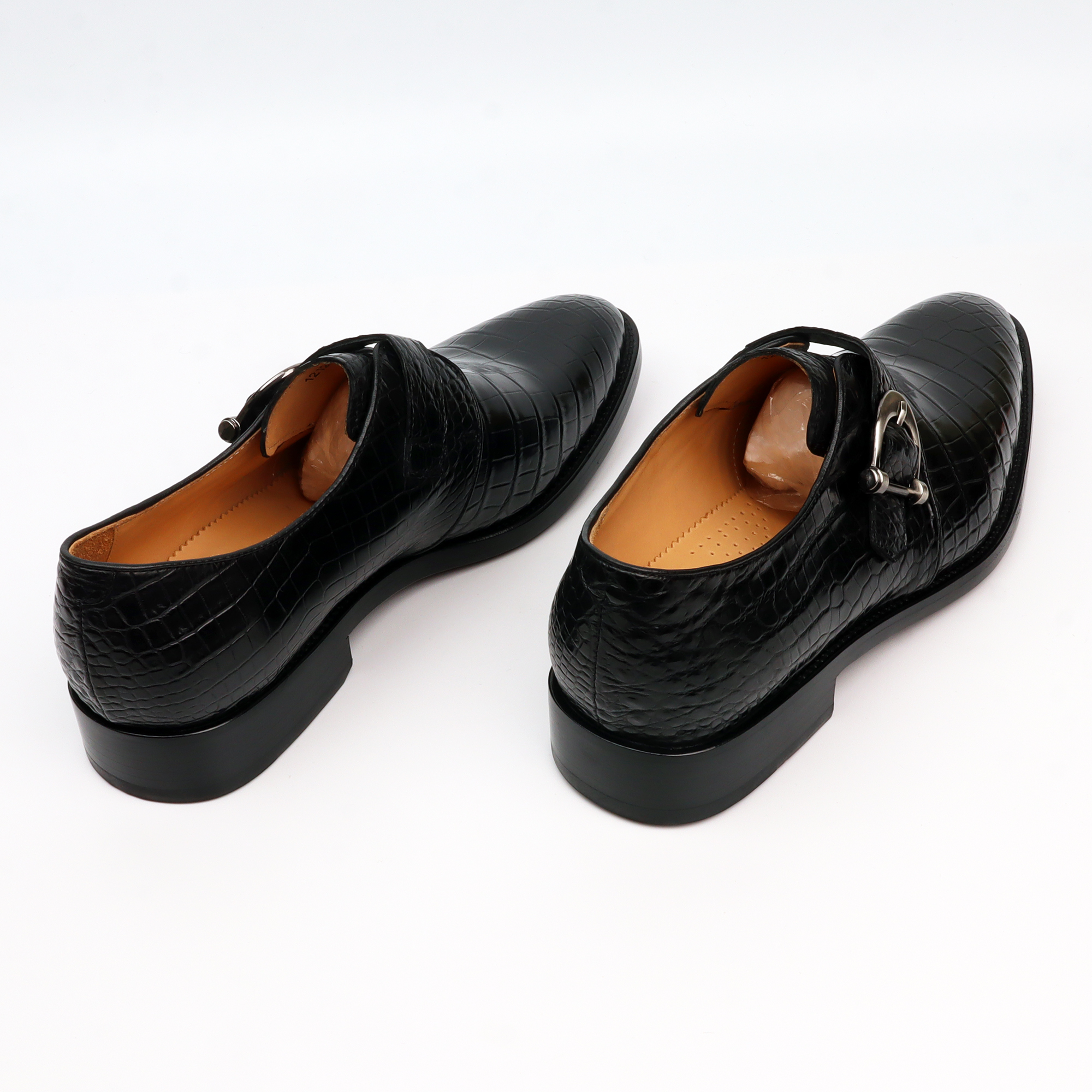 Men's Black Single Monk Strap Dress Shoes Oxford Formal Business Shoes