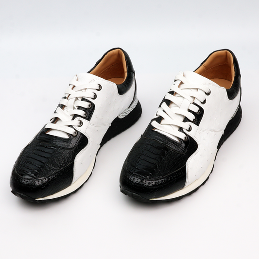 Genuine Ostrich Leather Sneaker Fashion Design Shoes for Men