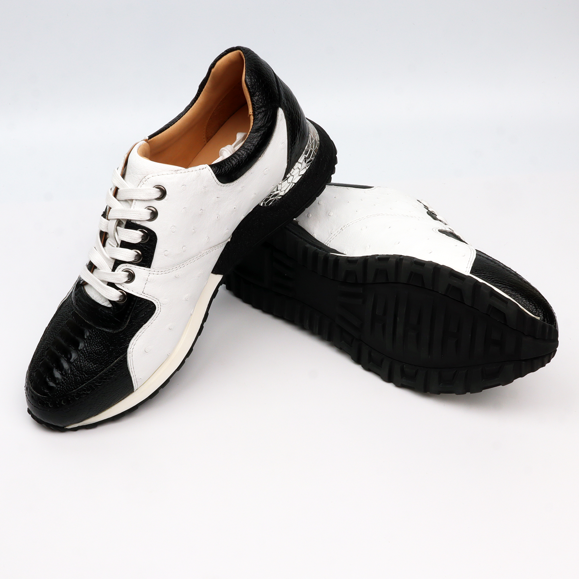 Genuine Ostrich Leather Sneaker Fashion Design Shoes for Men