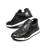 Men's Alligator Leather Sneakers - Slip-On Casual Shoes - Handmade Exotic Footwear