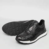 Men's Alligator Leather Sneakers - Slip-On Casual Shoes - Handmade Exotic Footwear