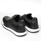 Men's Alligator Leather Sneakers - Slip-On Casual Shoes - Handmade Exotic Footwear
