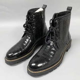 Men’s Handmade Alligator Leather Combat Boots – Black, Dark Brown Lace-Up Design