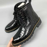 Men’s Handmade Alligator Leather Combat Boots – Black, Dark Brown Lace-Up Design