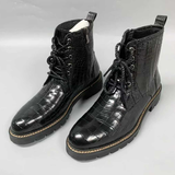 Men’s Handmade Alligator Leather Combat Boots – Black, Dark Brown Lace-Up Design