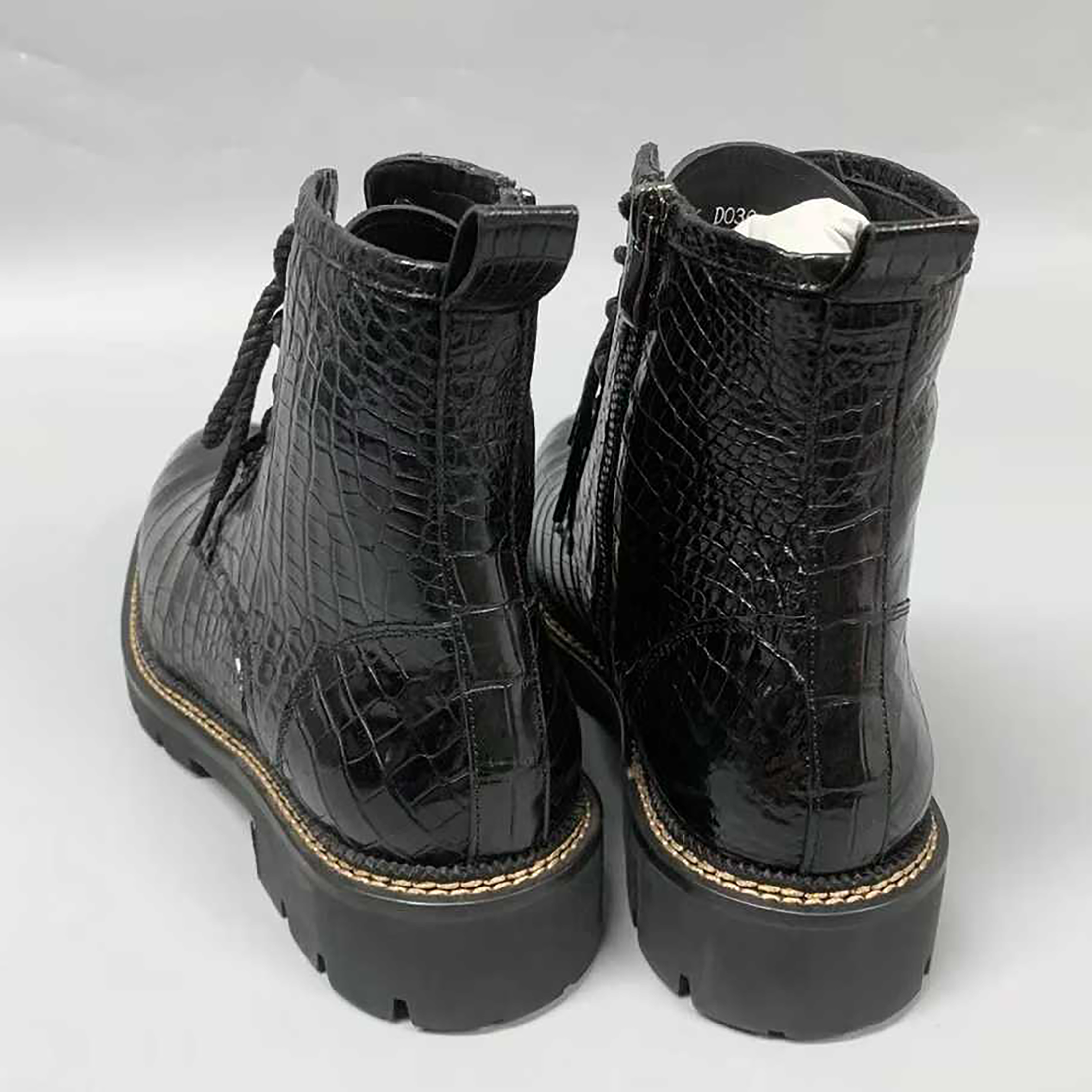 Men’s Handmade Alligator Leather Combat Boots – Black, Dark Brown Lace-Up Design