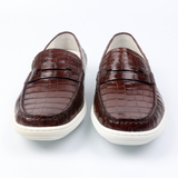 Men's Shoes Genuine Alligator Skin Leather Handmade Alligator Penny Loafers Driving Shoes Slip-On
