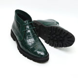 Men's Alligator Chukka Boots: Handcrafted Luxury with Warm Fur Lining – Own a Piece of Exotic Art