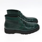 Men's Alligator Chukka Boots: Handcrafted Luxury with Warm Fur Lining – Own a Piece of Exotic Art