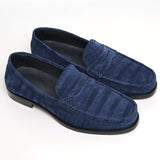 Nubuck Alligator Leather Penny Loafers for Men | Handmade Luxury Shoes