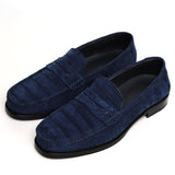 Nubuck Alligator Leather Penny Loafers for Men | Handmade Luxury Shoes