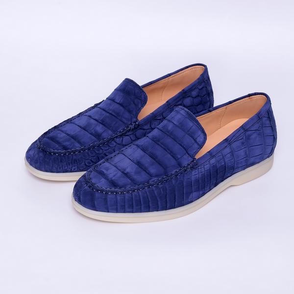 Nubuck Alligator Leather Slip-On Loafers for Men | Handmade  display picture 2