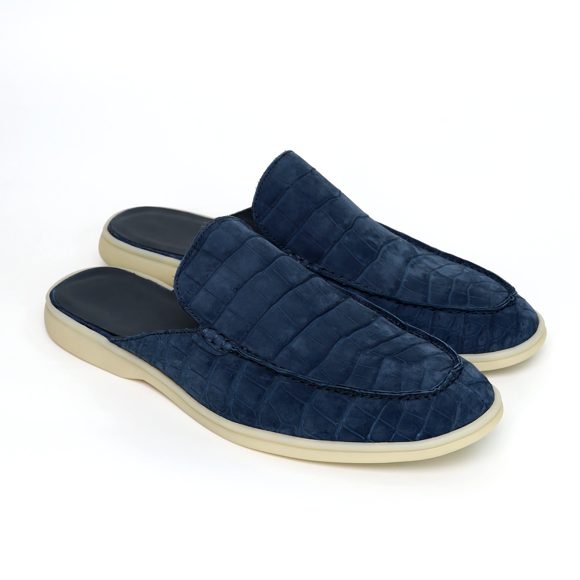 Nubuck Alligator Leather Mules for Men