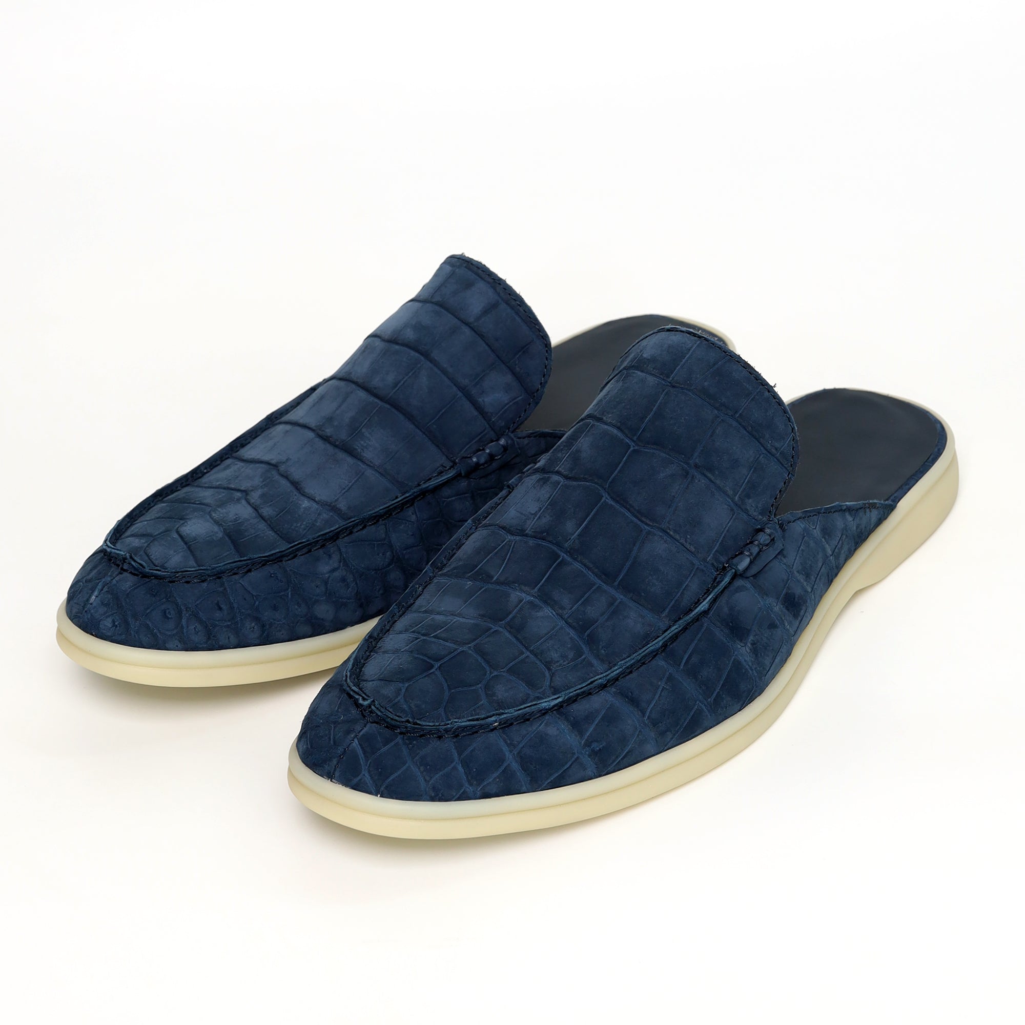 Nubuck Alligator Leather Mules for Men