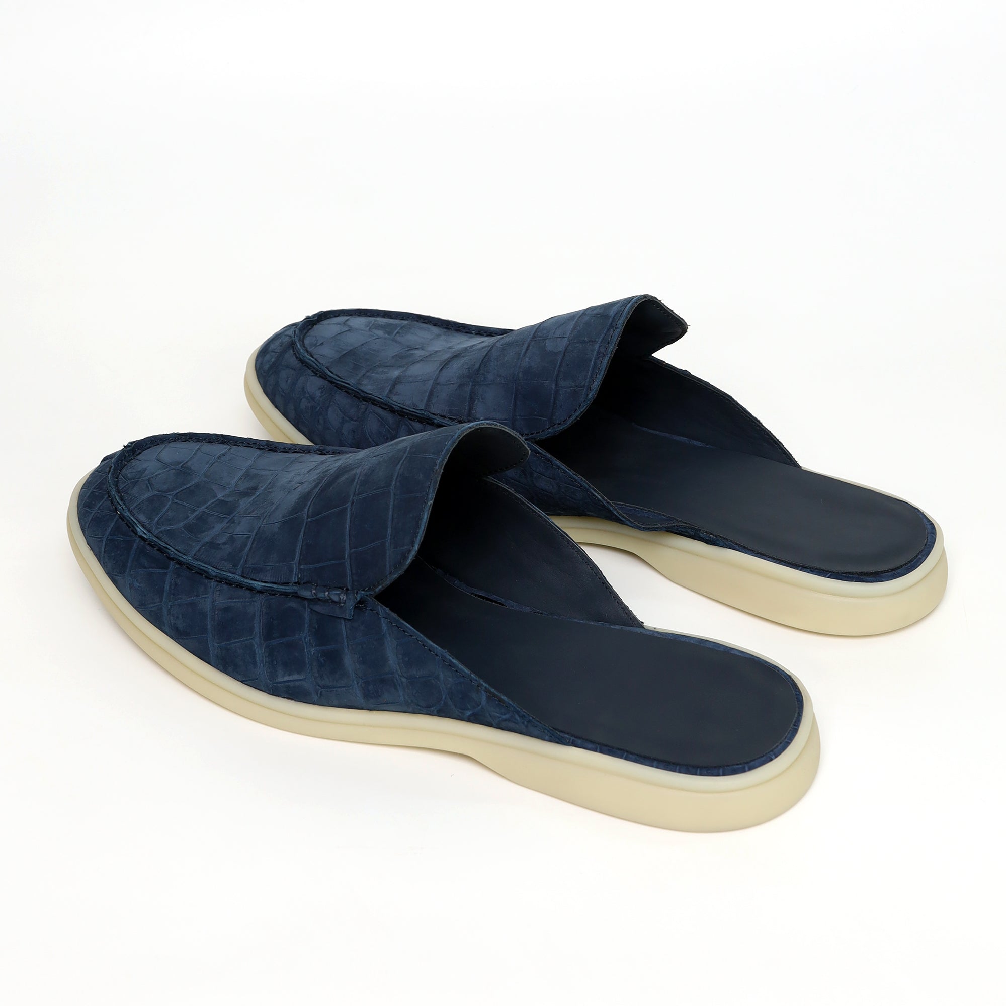 Nubuck Alligator Leather Mules for Men